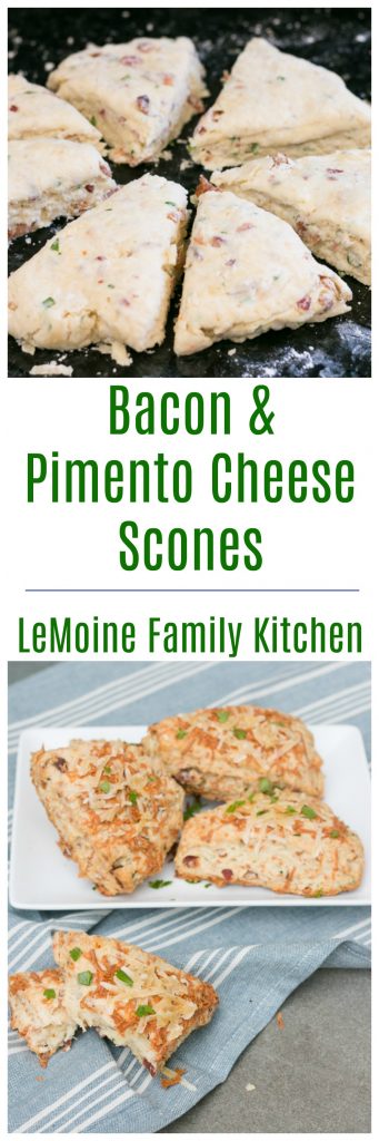 My scone obsession continues with these mouth watering Bacon & Pimento Cheese Scones! Sweet or savory, scones are a favorite of mine to bake up. They are so easy, delicious and the flavor combinations are endless! These are a great balance of salty, cheesy and a little spice. 