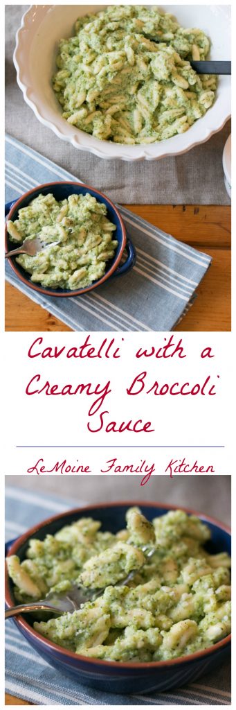 I  am all about easy right now! For my family dinners pasta is a huge go to. Its easy, fast and I  can prepare it so many different ways. This Cavatelli with a Creamy Broccoli Sauce was a big hit my family and I hope you'll love it too!